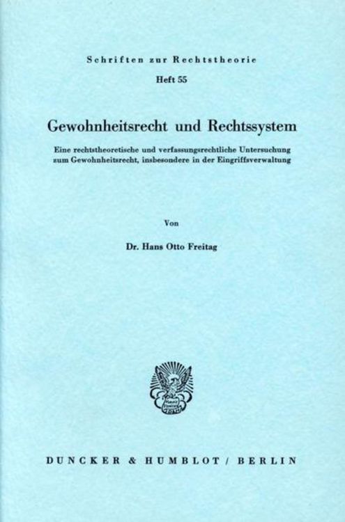 Produktbild: Gewohnheitsrecht und Rechtssystem.