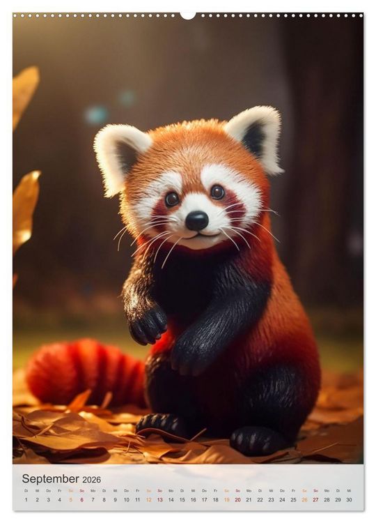 Produktbild: Lustige rote Panda (Wandkalender 2026 DIN A2 hoch), CALVENDO Monatskalender