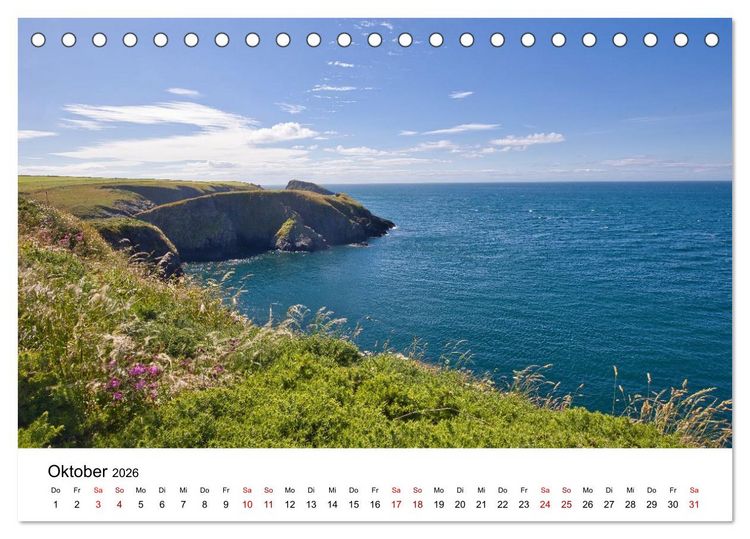 Produktbild: Wales Land der Sehensw&uuml;rdigkeiten, Landschaften und Natur (Tischkalender 2026 DIN A5 quer), CALVENDO Monatskalender