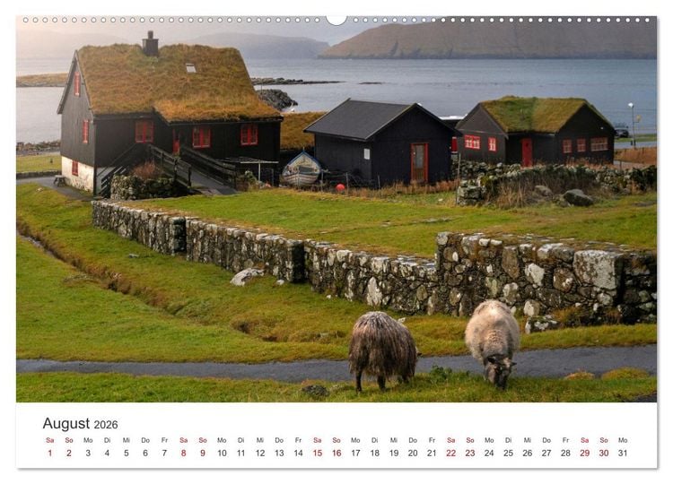 Produktbild: F&Auml;R&Ouml;ER INSELN - Herbstlichter (hochwertiger Premium Wandkalender 2026 DIN A2 quer), Kunstdruck in Hochglanz
