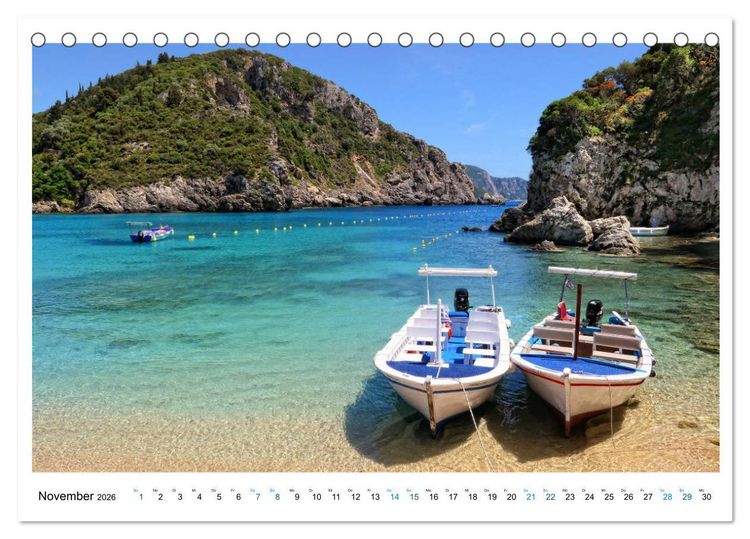 Produktbild: Korfu - Perle an der Adria. Natur, Kultur und Canal D'Amour (Tischkalender 2026 DIN A5 quer), CALVENDO Monatskalender