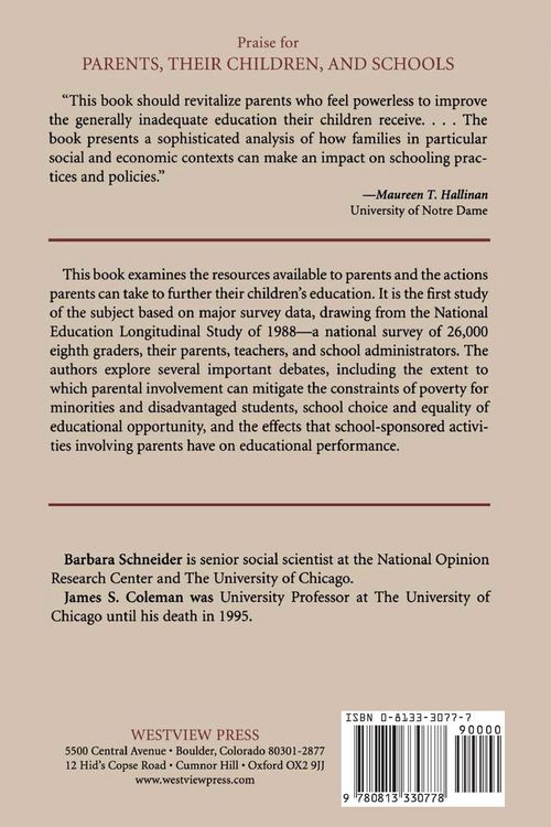 Produktbild: Parents, Their Children, And Schools