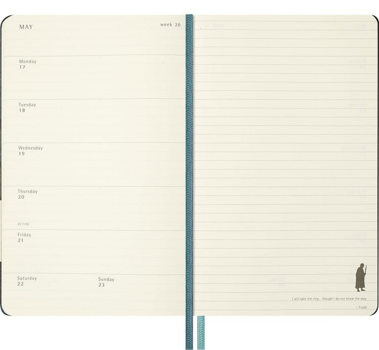 Produktbild: Moleskine 12 Monate Der Herr der Ringe Wochen-Notizkalender 2027, L/A5, 1 Wo = 1 Seite, fester Einband
