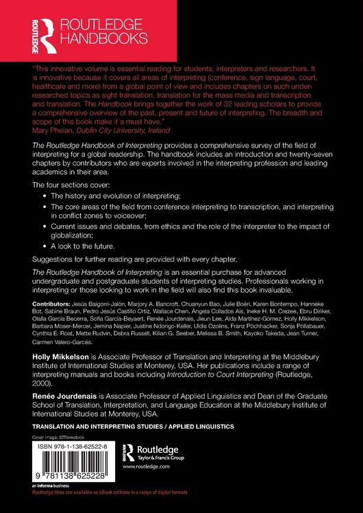 Produktbild: The Routledge Handbook of Interpreting