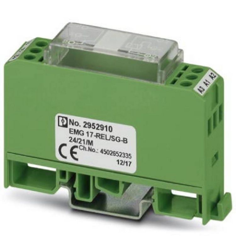Produktbild: Phoenix Contact EMG 17-REL/SG-B 24/21/M Relaisbaustein Nennspannung: 24 V/DC Schaltstrom (max.): 6 A 1 Wechsler 1 St.
