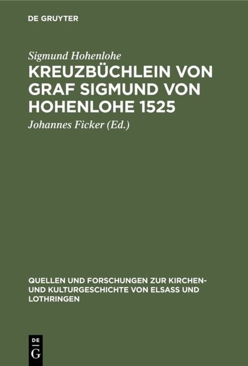 Produktbild: Kreuzb&uuml;chlein von Graf Sigmund von Hohenlohe 1525