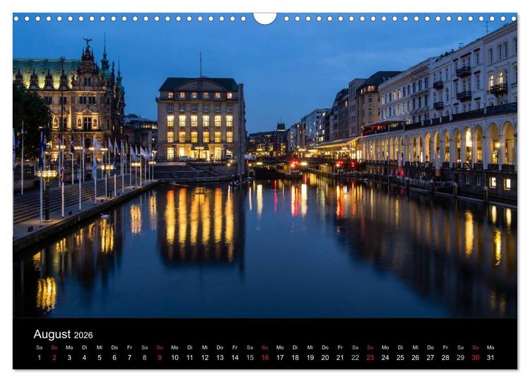 Produktbild: Hamburg - N&auml;chtliche Impressionen (Wandkalender 2026 DIN A3 quer), CALVENDO Monatskalender