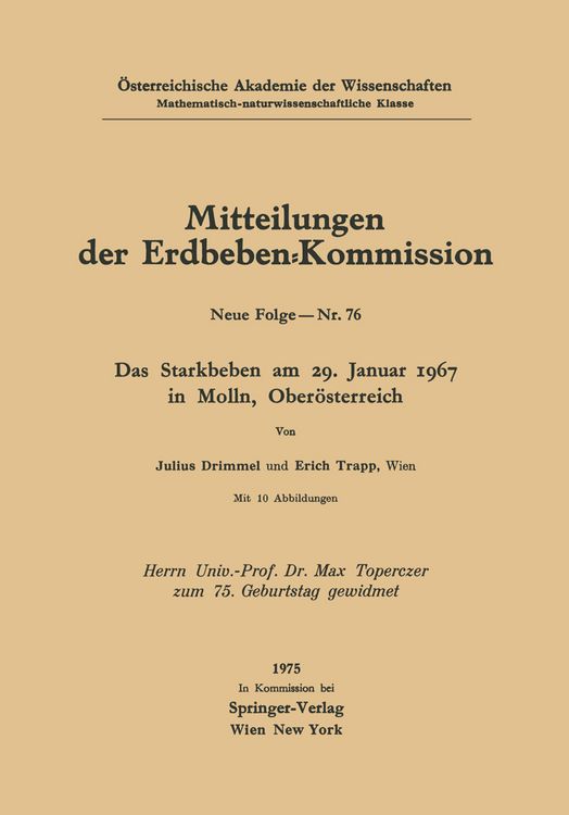 Produktbild: Das Starkbeben am 29. Januar 1967 in Molln, Ober&ouml;sterreich