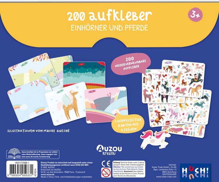 Produktbild: 200 Aufkleber - Einh&ouml;rner und Pferde