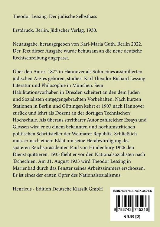 Produktbild: Der j&uuml;dische Selbsthass