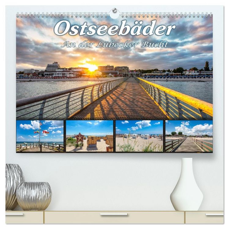 Produktbild: Ostseeb&auml;der an der L&uuml;becker Bucht (hochwertiger Premium Wandkalender 2026 DIN A2 quer), Kunstdruck in Hochglanz