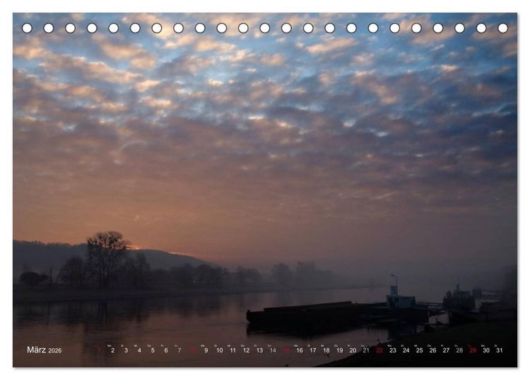 Produktbild: Die Elbe in Dresden-Laubegast (Tischkalender 2026 DIN A5 quer), CALVENDO Monatskalender