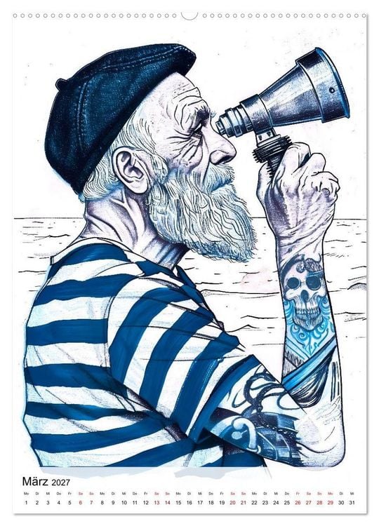 Produktbild: Seem&auml;nner - Die See im Herzen (Wandkalender 2027 DIN A2 hoch), CALVENDO Monatskalender