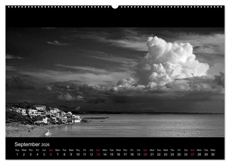 Produktbild: Black and White Sicily (High Quality Premium Wall Calendar 2026 DIN A2 landscape),CALVENDO 12 Month Wall Calendar