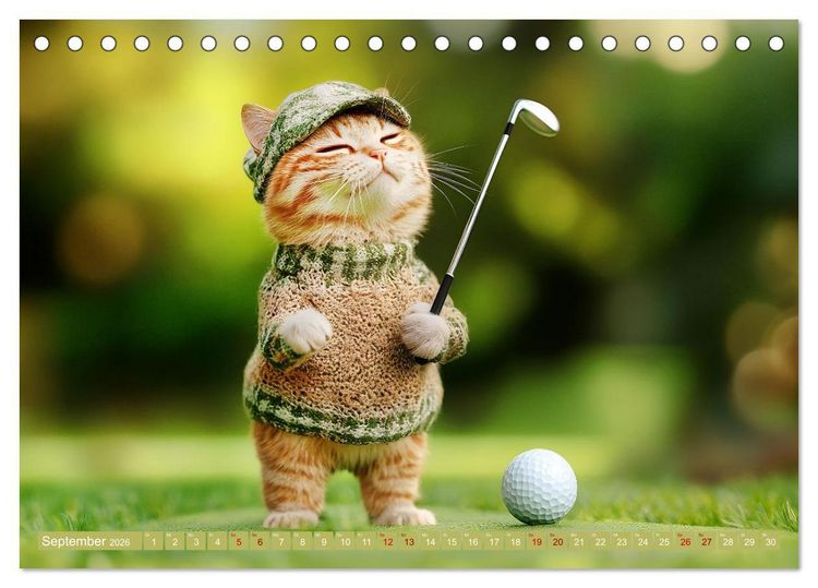 Produktbild: Lustige Sportarten f&uuml;r Katzen (Tischkalender 2026 DIN A5 quer), CALVENDO Monatskalender