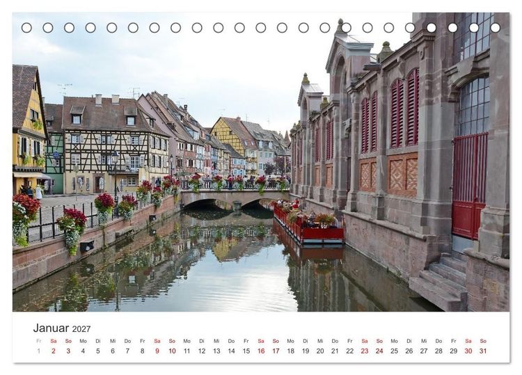 Produktbild: Elsass - von Stra&szlig;burg bis Colmar, zwischen Rhein und Vogesen (Tischkalender 2027 DIN A5 quer), CALVENDO Monatskalender