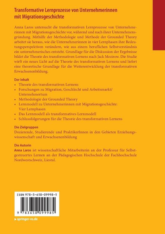 Produktbild: Transformative Lernprozesse von Unternehmerinnen mit Migrationsgeschichte