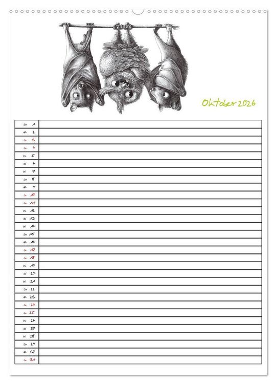Produktbild: Tieronisch Eulen (hochwertiger Premium Wandkalender 2026 DIN A2 hoch), Kunstdruck in Hochglanz