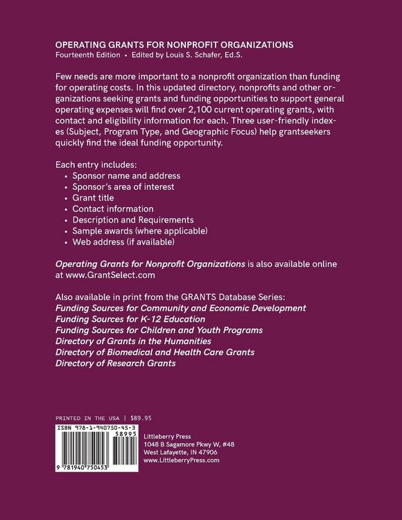 Produktbild: Operating Grants for Nonprofit Organizations