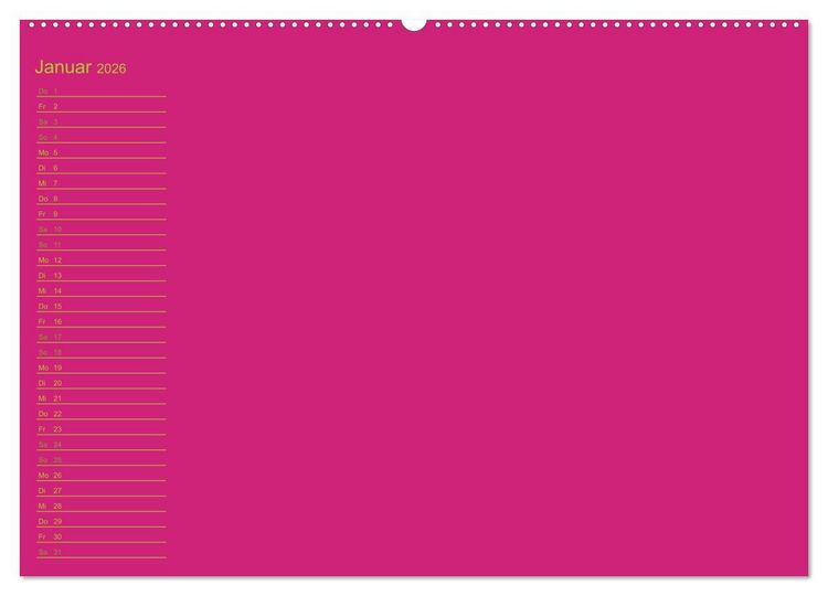 Produktbild: Bastel-Geburtstagskalender pink / Geburtstagskalender (Wandkalender 2026 DIN A2 quer), CALVENDO Monatskalender