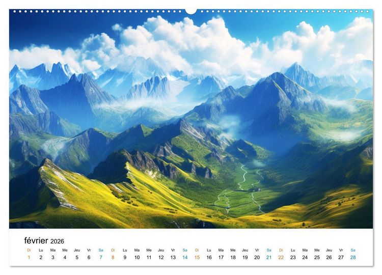 Produktbild: Paysages r&ecirc;v&eacute;s (Calendrier mural 2026 DIN A2 vertical) calendrier de bureau
