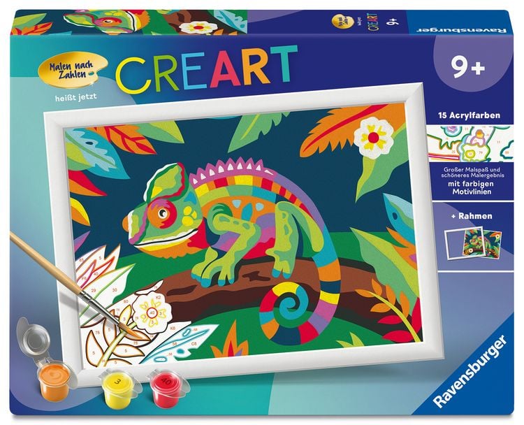 Produktbild: CreArt, Malen nach Zahlen Kinder - Farbenfrohes Cham&auml;leon