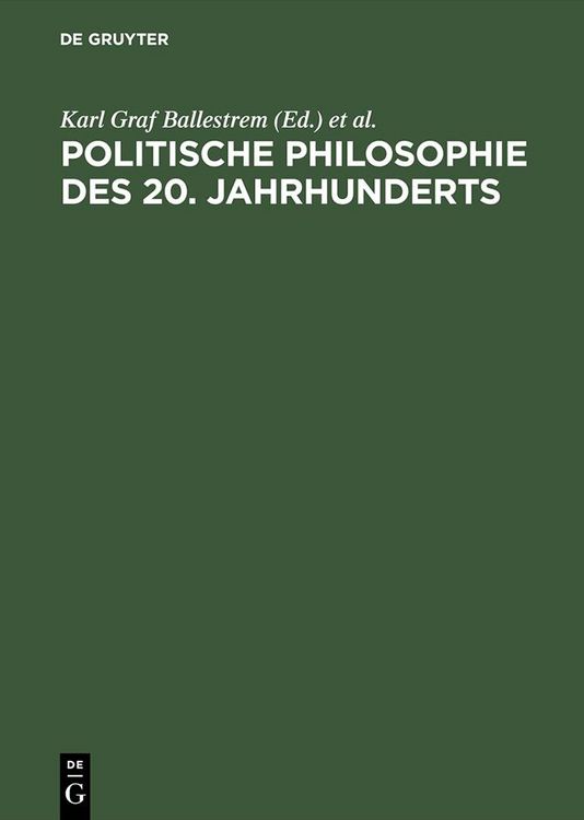 Produktbild: Politische Philosophie des 20. Jahrhunderts