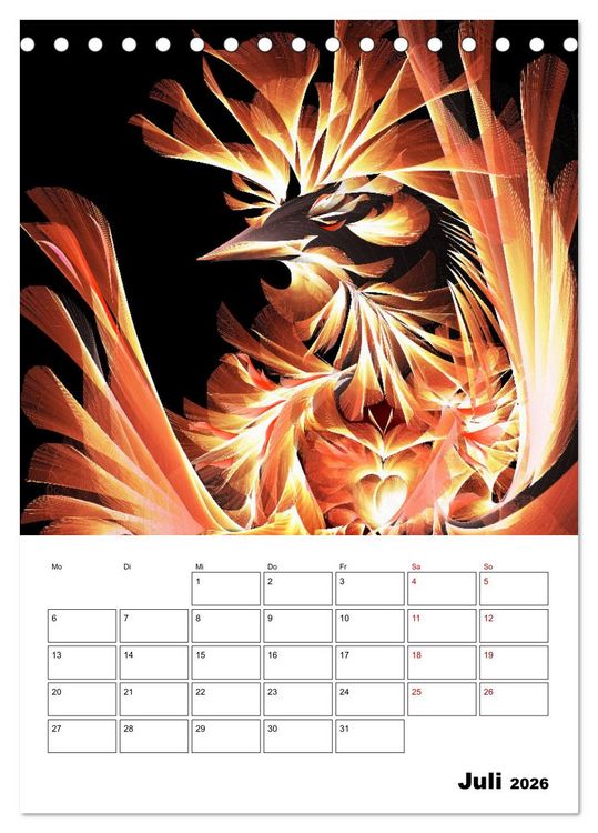 Produktbild: Zauberhaftes Textildesign (Tischkalender 2026 DIN A5 hoch), CALVENDO Monatskalender