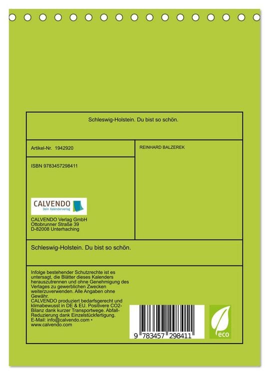 Produktbild: Schleswig-Holstein. Du bist so sch&ouml;n. (Tischkalender 2026 DIN A5 hoch), CALVENDO Monatskalender