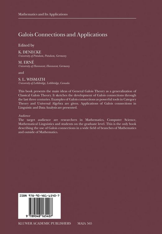 Produktbild: Galois Connections and Applications