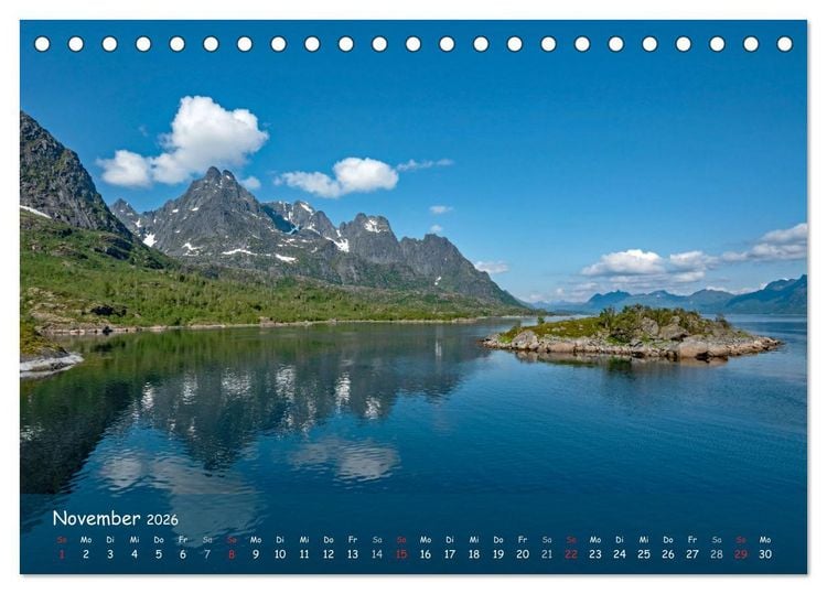 Produktbild: Skandinavien - Fjorde, Sch&auml;ren und Meer... (Tischkalender 2026 DIN A5 quer), CALVENDO Monatskalender