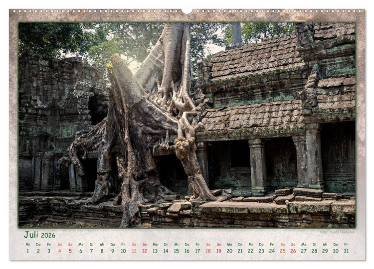 Produktbild: Kambodscha, Angkor Thom, Angkor Wat und Bayon (Wandkalender 2026 DIN A2 quer), CALVENDO Monatskalender