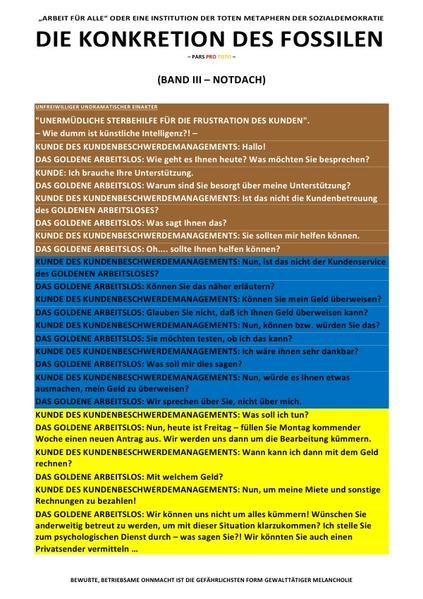 Produktbild: Die Konkretion des Fossilen / die Konkretion des Fossilen &ndash; &bdquo;arbeit f&uuml;r Alle&ldquo; Oder eine Institution der Toten Metaphern der Sozialdemokratie (bd 3/6)