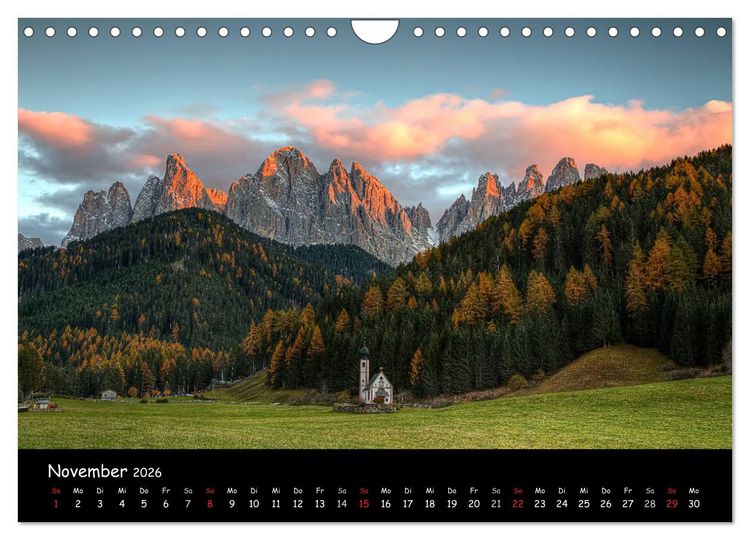 Produktbild: DIE ALPEN - Schroffe Gipfel und stille Seen (Wandkalender 2026 DIN A4 quer), CALVENDO Monatskalender