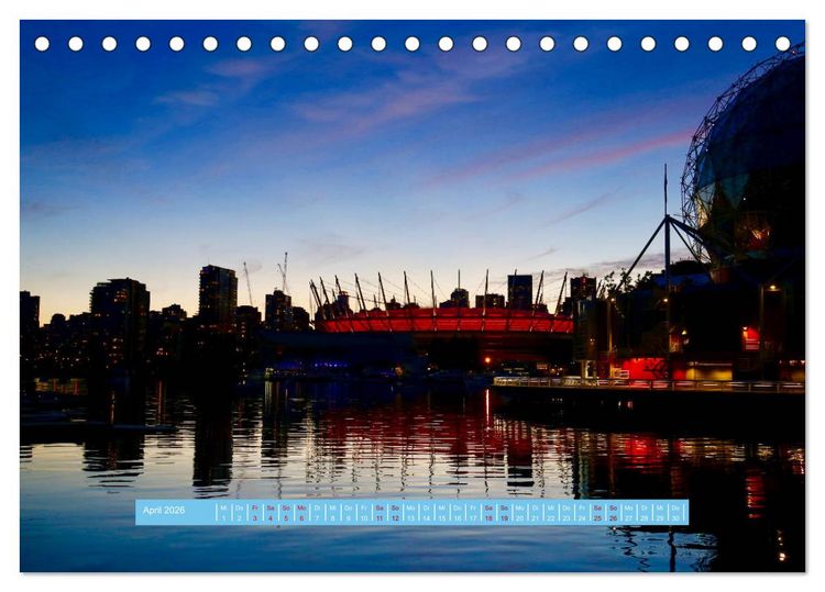Produktbild: Vancouver - Tr&auml;umen zwischen Wolken und Meer (Tischkalender 2026 DIN A5 quer), CALVENDO Monatskalender
