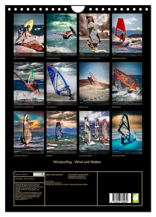 Produktbild: Windsurfing - Wind und Wellen (Wandkalender 2026 DIN A4 hoch), CALVENDO Monatskalender