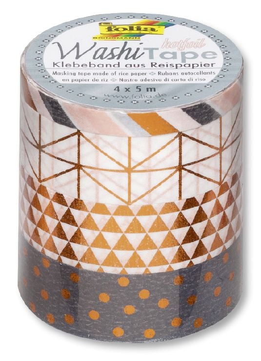 Produktbild: Washi-Tape 4er Set HOTFOIL KUPFER 3x 15mmx5m + 1x 5mmx5m