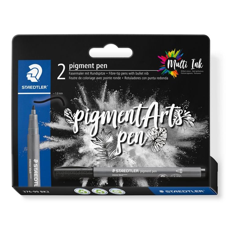 Produktbild: STAEDTLER Fasermaler pigment pen mit Rundspitze, intensiv schwarz 2er Set