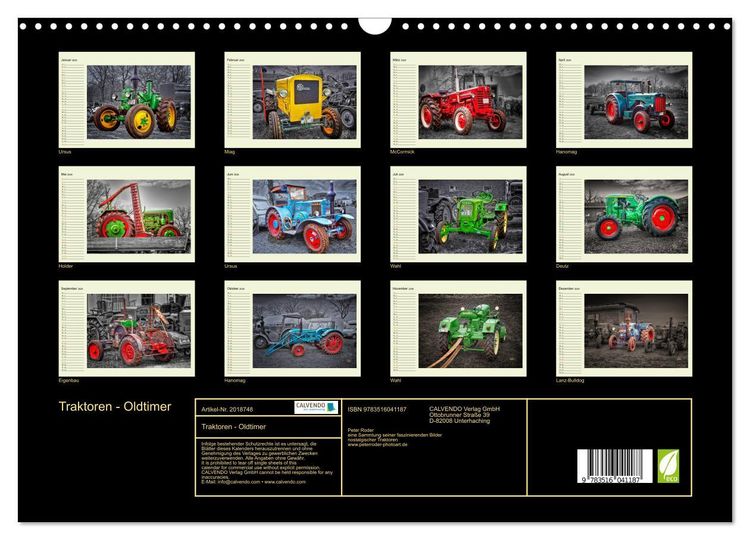 Produktbild: Traktoren - Oldtimer (Wandkalender 2026 DIN A3 quer), CALVENDO Monatskalender