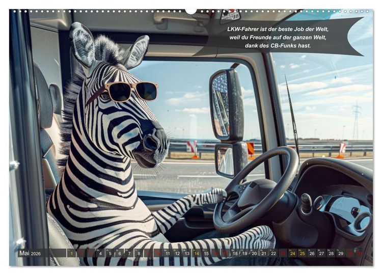 Produktbild: Tierisch lustige LKW-Fahrer (Wandkalender 2026 DIN A2 quer), CALVENDO Monatskalender