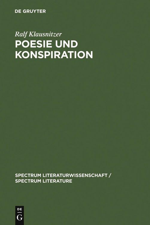 Produktbild: Poesie und Konspiration