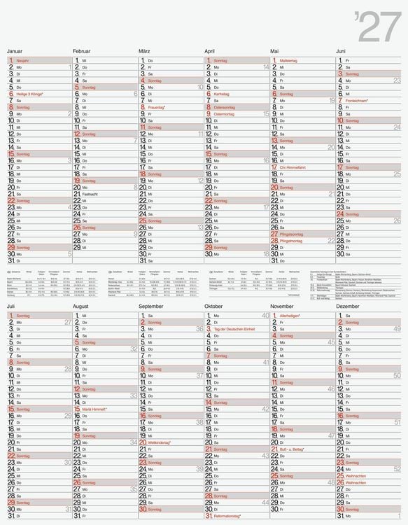Produktbild: rido/id&eacute; 7033665007 Plakatkalender Mod. Vertikal 2027 700&times;900 mm
