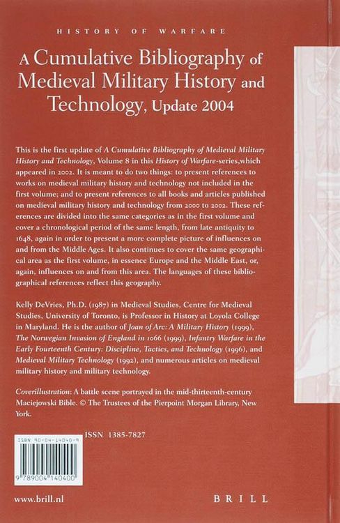 Produktbild: A Cumulative Bibliography of Medieval Military History and Technology, Update 2004