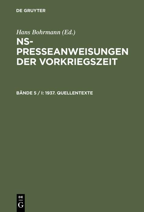 Produktbild: 1937. Quellentexte