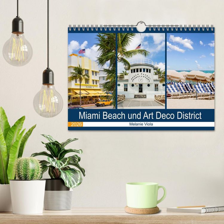 Produktbild: Miami Beach und Art Deco District (Wandkalender 2026 DIN A4 quer), CALVENDO Monatskalender