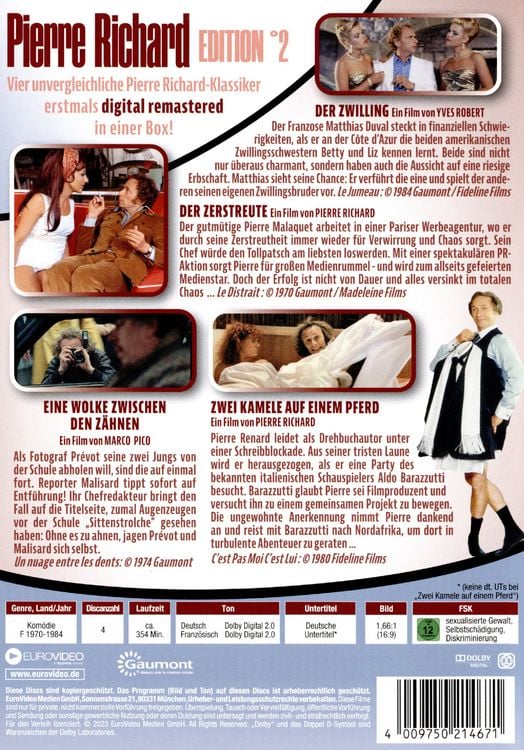 Produktbild: Pierre Richard - Edition 2 - Digital Remastered! [4 DVDs]