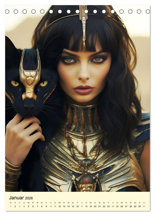Produktbild: &Auml;gyptischer Katzenkult. Priesterinnen der G&ouml;ttin Bastet (Tischkalender 2026 DIN A5 hoch), CALVENDO Monatskalender