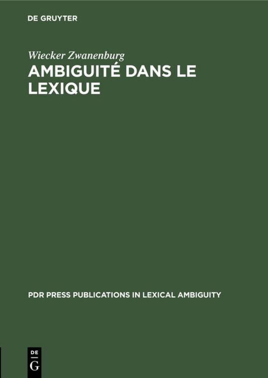 Produktbild: Ambiguit&eacute; dans le lexique