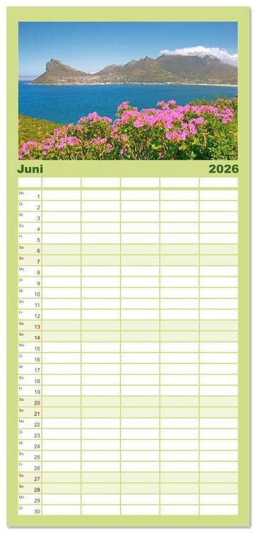 Produktbild: Familienplaner 2026 - Kapstadt: Leben unterm Tafelberg mit 5 Spalten (Wandkalender, 21 x 45 cm) CALVENDO