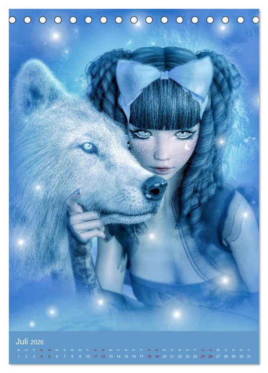 Produktbild: M&auml;dchen im Manga Style (Gothic Art) (Tischkalender 2026 DIN A5 hoch), CALVENDO Monatskalender